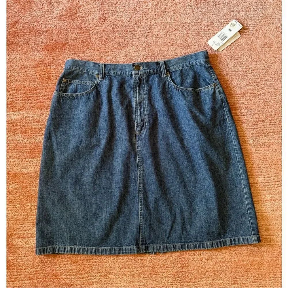 NWT Jones Jeans Lightweight Denim Skirt Blue Size 16W Summer